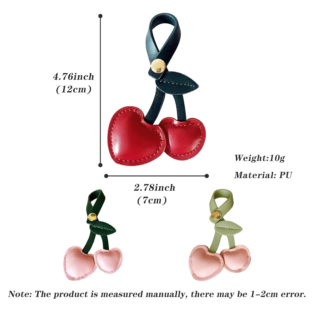 SANNIDHI® Bag Charms Cute Cherry Keychains for Purse Handbags Bag Accessories Key Chains SANNIDHI® Bag Charms Cute Cherry Keychains for Purse Handbags Bag Accessories Key Chains